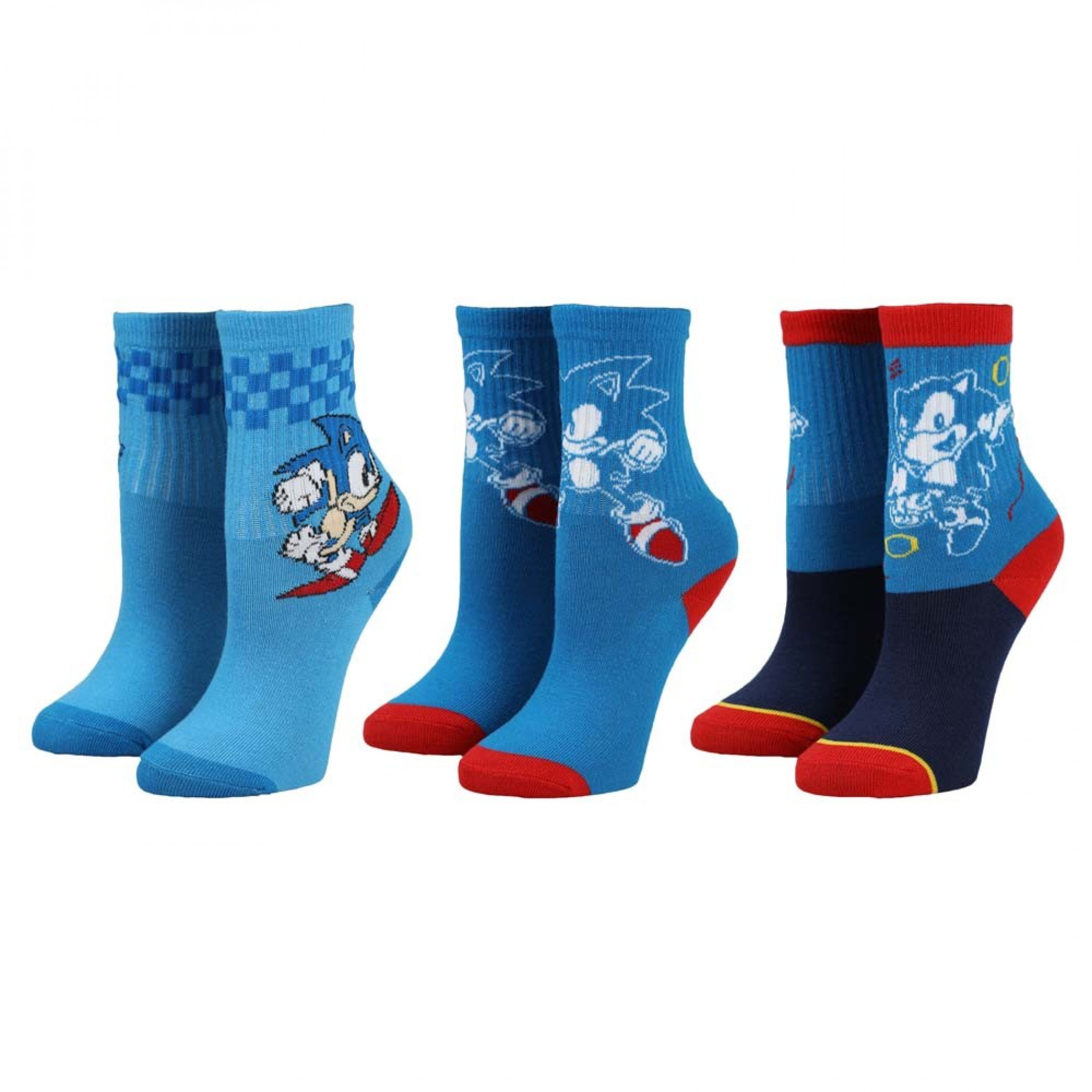 Sonic The Hedgehog 3-Pair Pack of Youth Crew Socks